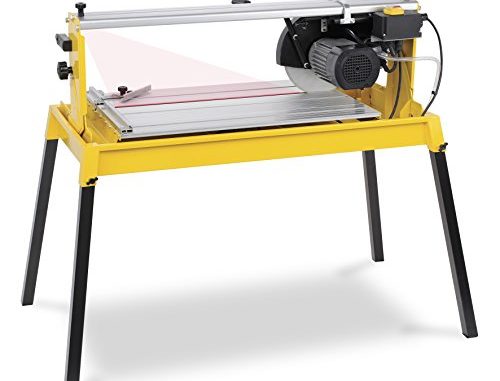 Fliesenschneidemaschine Fliesenschneider Nassschneider 1100W mit Laser, Diamant-Trennscheibe und Wasserbehälter - Art. POWX242