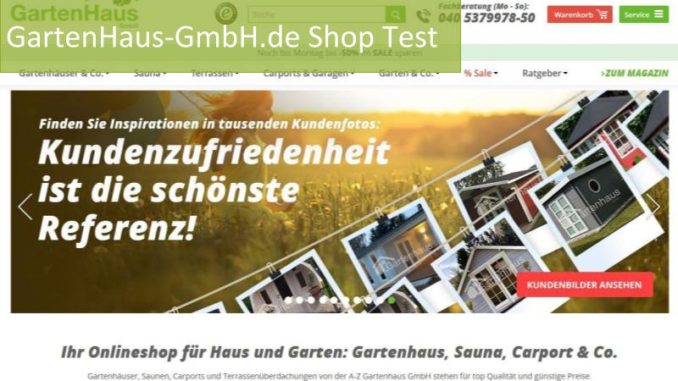 Gartenhaus GmbH Online Shop Test