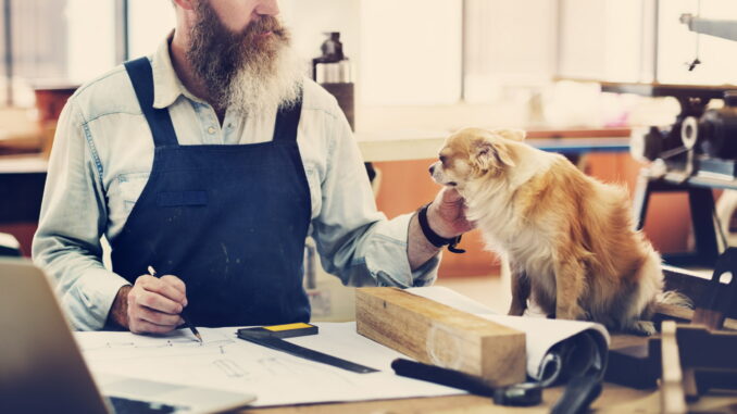 Mit dem Hund in der Werkstatt